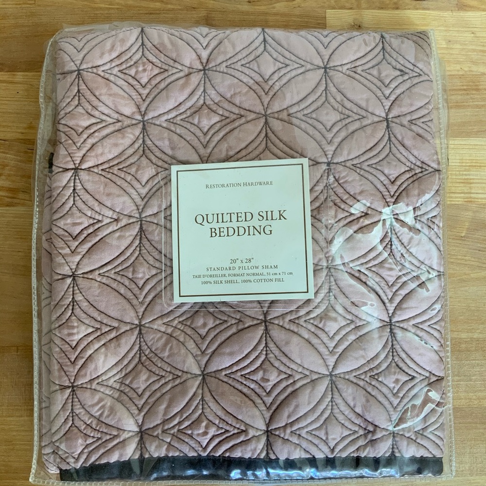 Restoration Hardware Quilted Silk Standard Shams